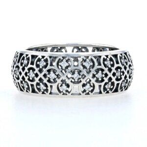 NWOT Pandora Sterling Silver Intricate Lattice Ring Size 5 US. 50